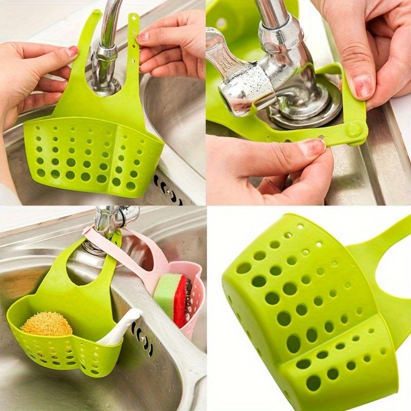 Kitchen Sink Sponge Drainer Storage Rack, Hanging Drain Basket, Bathroom Basin Organizer, Hanging Storage Hold Accessories