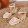 2026 Fashionable Versatile Large Size Height-Increasing Buckle Sandals
