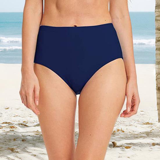 Women's High Waisted Bikini Bottom Full Coverage Tankini Swim Bottoms High Cut Tummy Control Bathing Suit Bottom