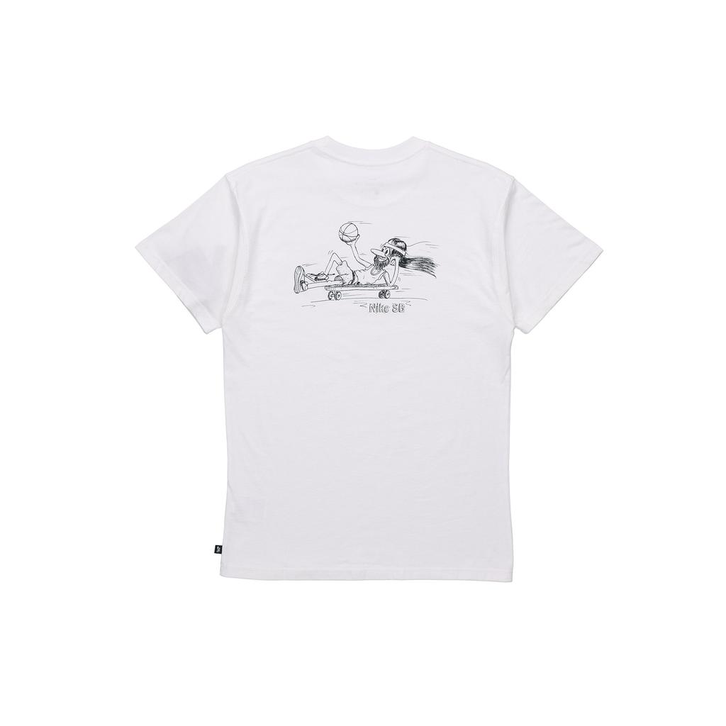 Nike SB Drop Shoulder Mouw T-shirt Unisex Wit CW1465-100