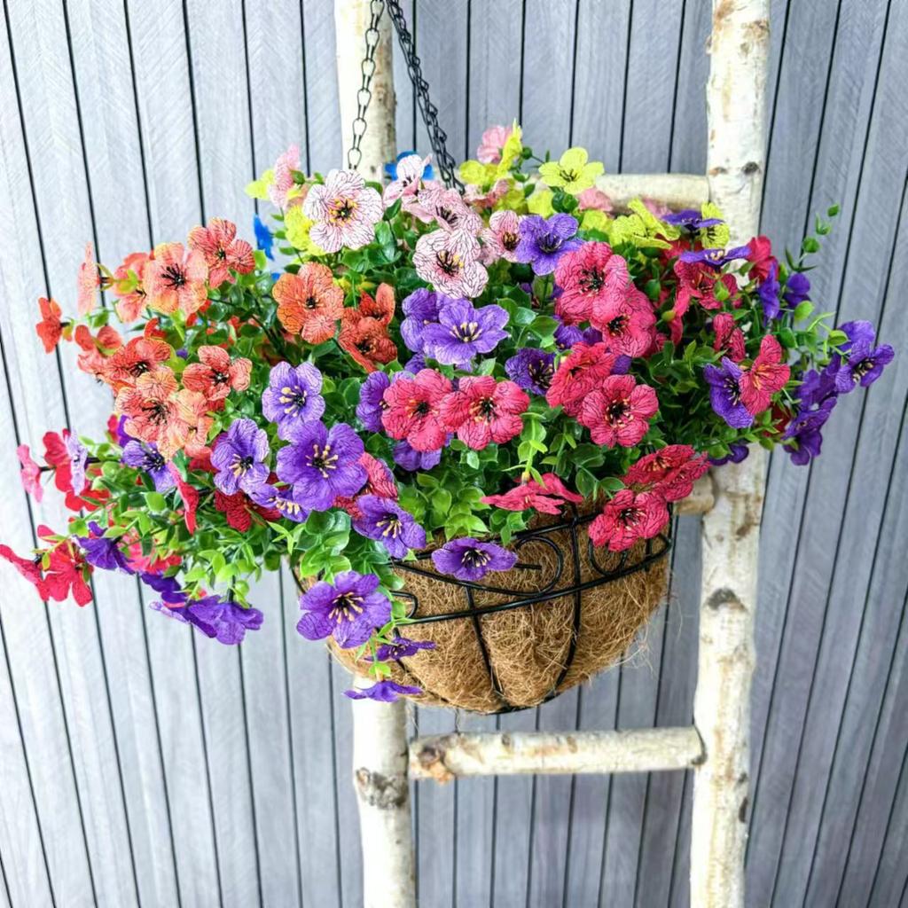 1 Stück künstliche Plastikkirschblüten Seidenmargeriten Weihnachtsdekorationen Vase Haus Garten Party Hochzeit Eukalyptus-Pflanzen Basteln