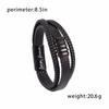 English Letter Leather Bracelet Handmade Woven Men's Bracelet Magnetic Clasp Bracelet Jewelry