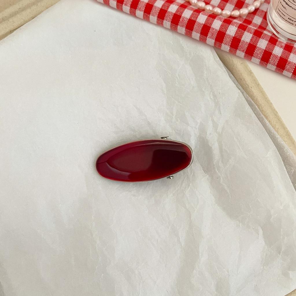 Alloy Encore Red Hair Clip Women's New Irregular Forehead Broken Hair Duckbill Clip Hair Accessories