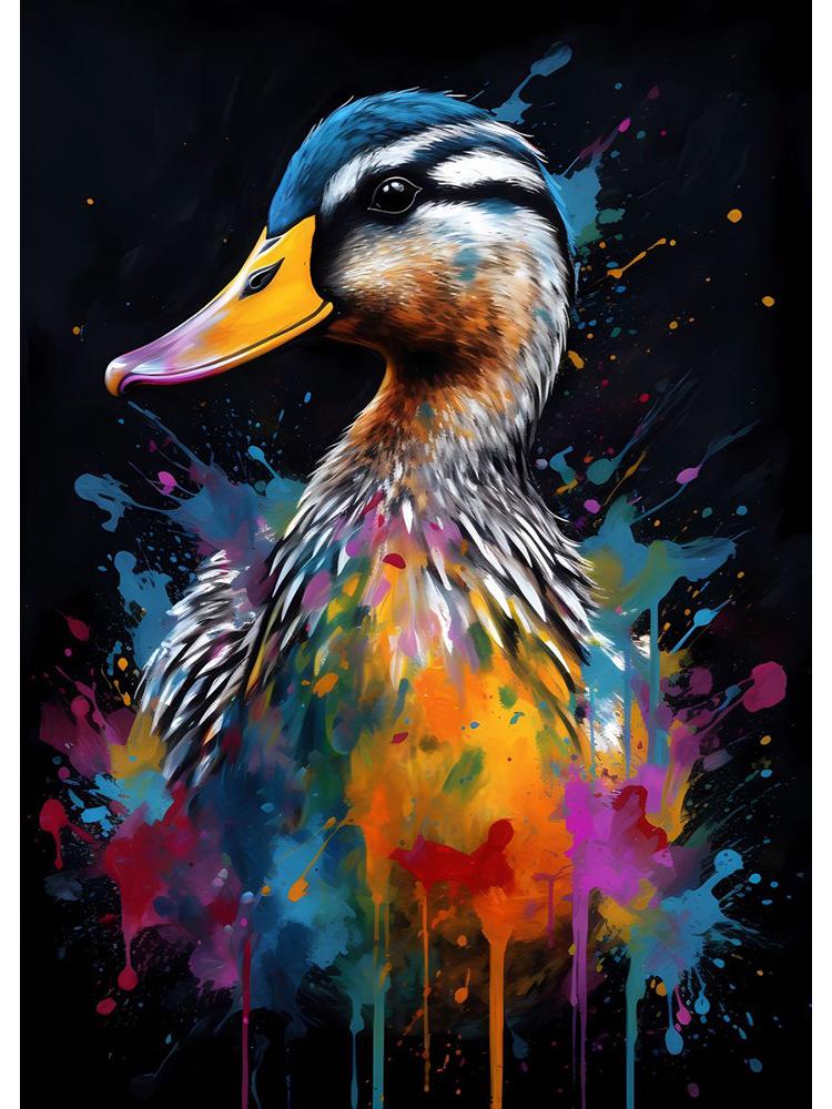 Meerkat Elephant Sea Otter Lion Colorful Animals With Drips Poster Canvas Painting Cute Animal Wall Art For Room Home Decor