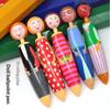 Cartoon Doll Ballpoint Pen Creative Student Ballpoint Pen Stationery Clickable Doll Blue Ballpoint Pen