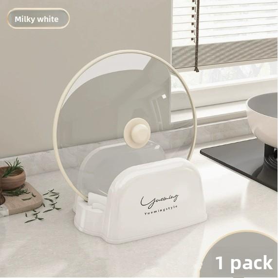 

Vertical pot lid rack spatula holder kitchen stove storage rack draining tool spoon holder multi-function pot lid holder белый