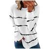 Women's Casual  Contrast Color Long Sleeve Top Pullover Sweatshir