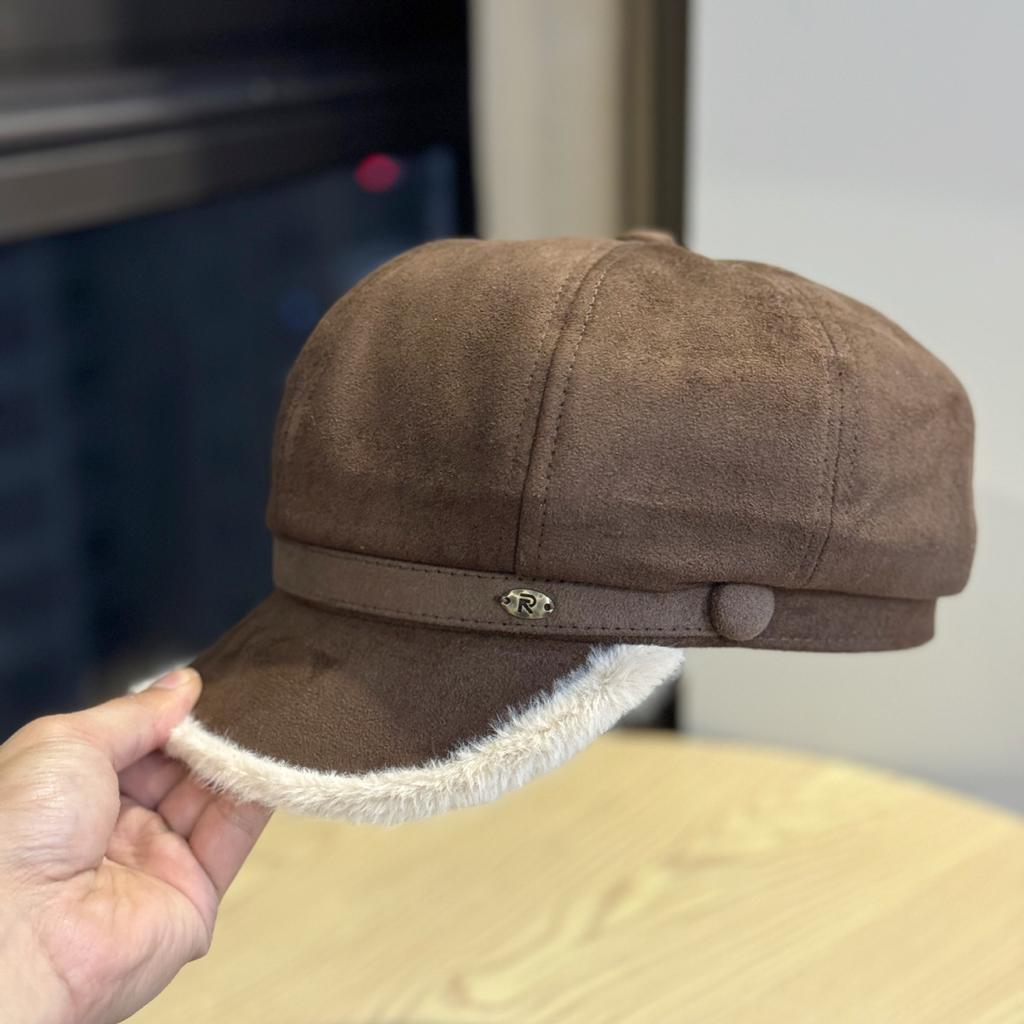 Women's Vintage-Inspired Octagonal Beret Cap Suede Beret for Women, Hat for Women Pretty, Elegant Cap for Women