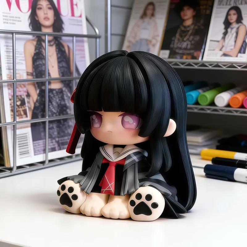 Wuthering Waves Chisa Niedliche Version Sitzende Pose Anime Figur Modell Statue Sammlung Schreibtisch Dekoration Schmuckstück Spielzeug Geschenk