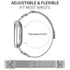 For Fitbit Versa 3/Sense Watch Strap Butterfly Decor Milanese Metal Band,Silver