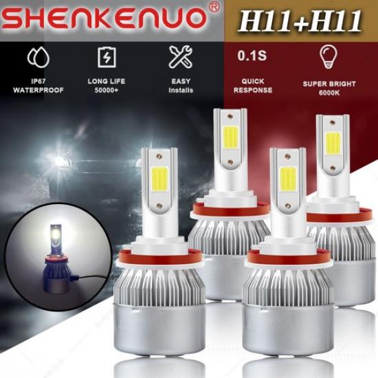 Combo 6000K LED Headlight Kit Bulbs for Freightliner Cascadia 2008-2016 Qty 4