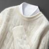 Men's Cashmere Cable Knit Round Neck Sweater - Autumn/Winter Collection