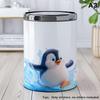 Panda Penguin Glasses Animal Trash Can Sticker Creative Decorative Wall Mural for Living Space Kitchen Office Decor