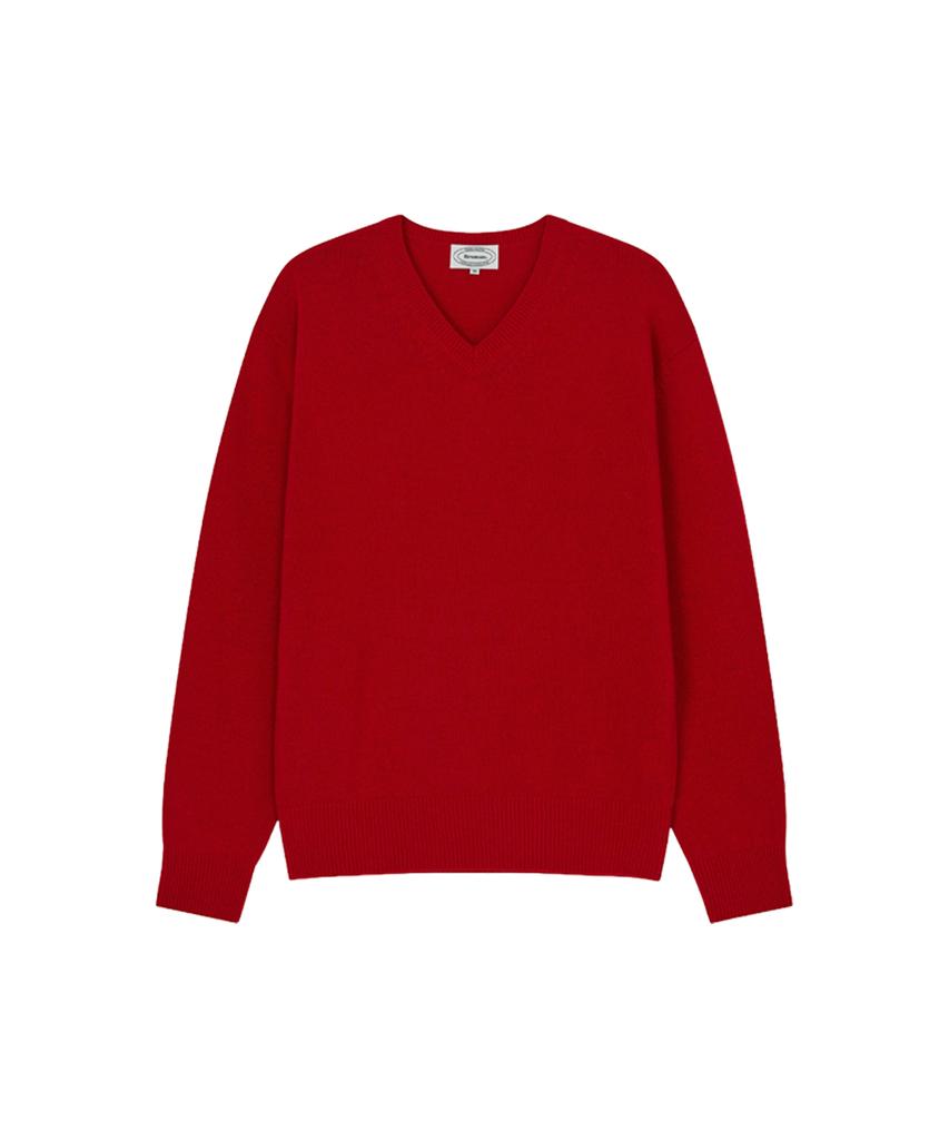 Beulumeon Wool V-Neck Knit (Chilli Red)