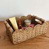 Handwoven Paper Storage Basket Desk Tabletop Cosmetics Remote Toys Minimalist Japanese Style Organizer