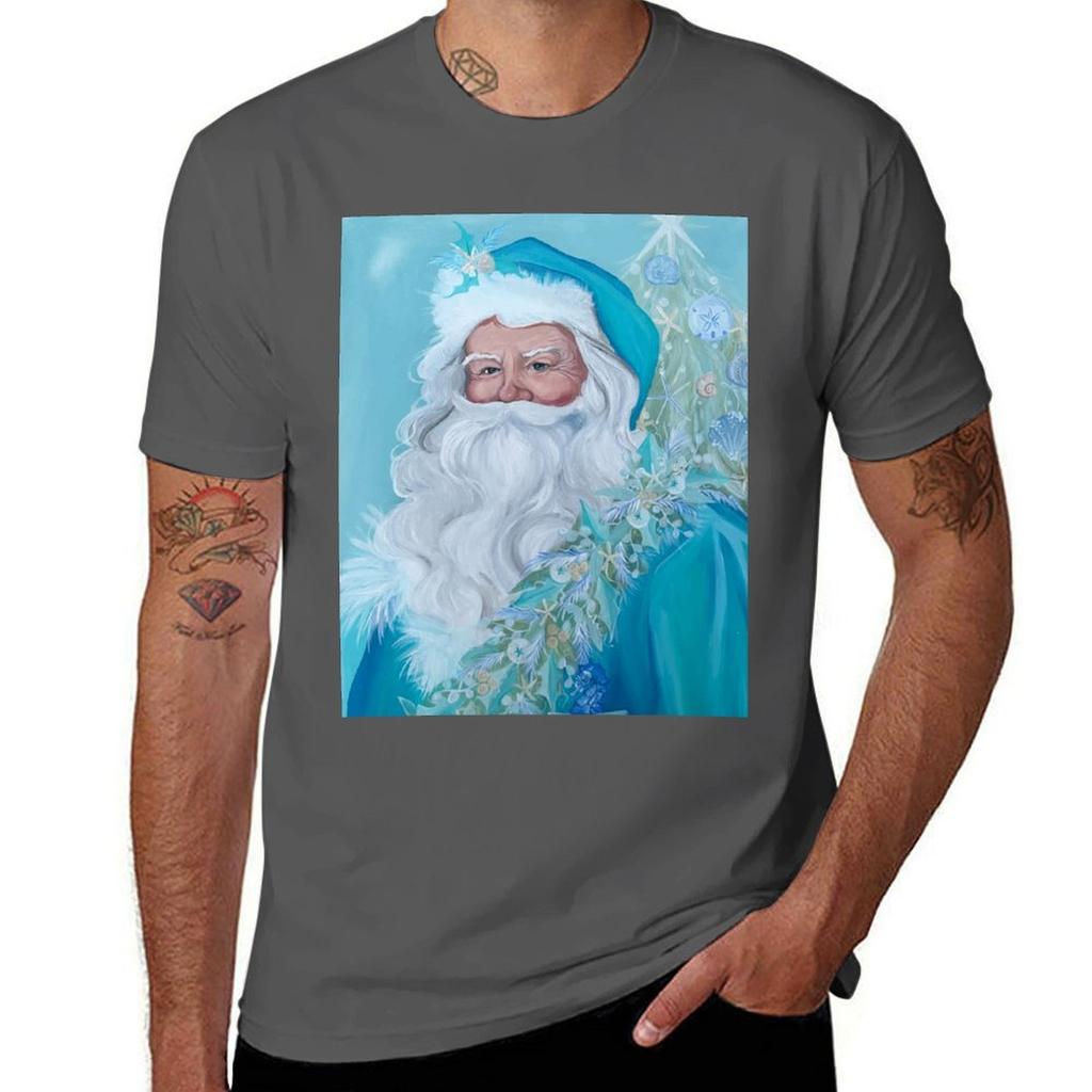Coastal Santa Tshirt Simple Casual Short Sleeve Tee