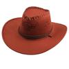 New Artificial Suede Western Cowboy Hat Tibetan Style Curved Brim Top Hat Soft Ethnic Jazz Fedora Hats Outdoor Riding