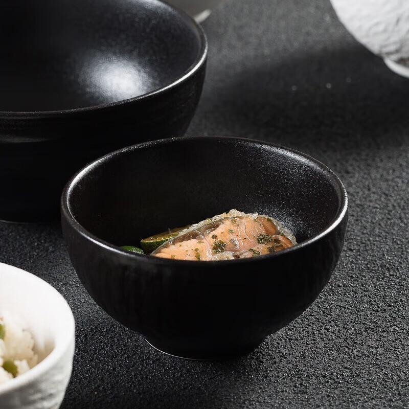 De'ou Starlight Frosted Ceramic Rice & Soup Bowl with Rock Pattern