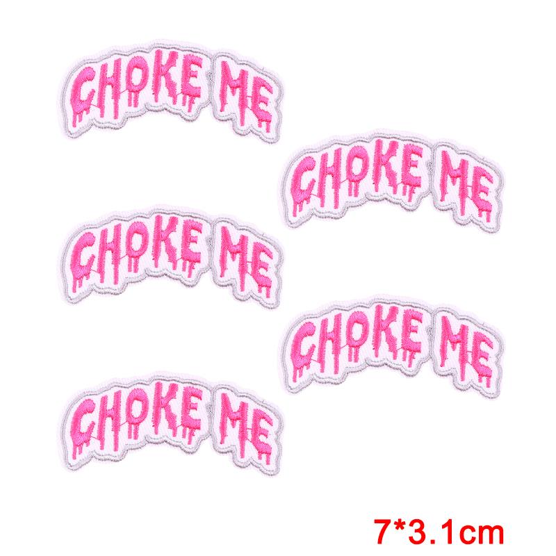 10PCS Wholesale Pink Bow Crown Lips Embroidery Patches For Clothing DIY Thermoadhesive Patches On Clothes Iron On Patch Backpack