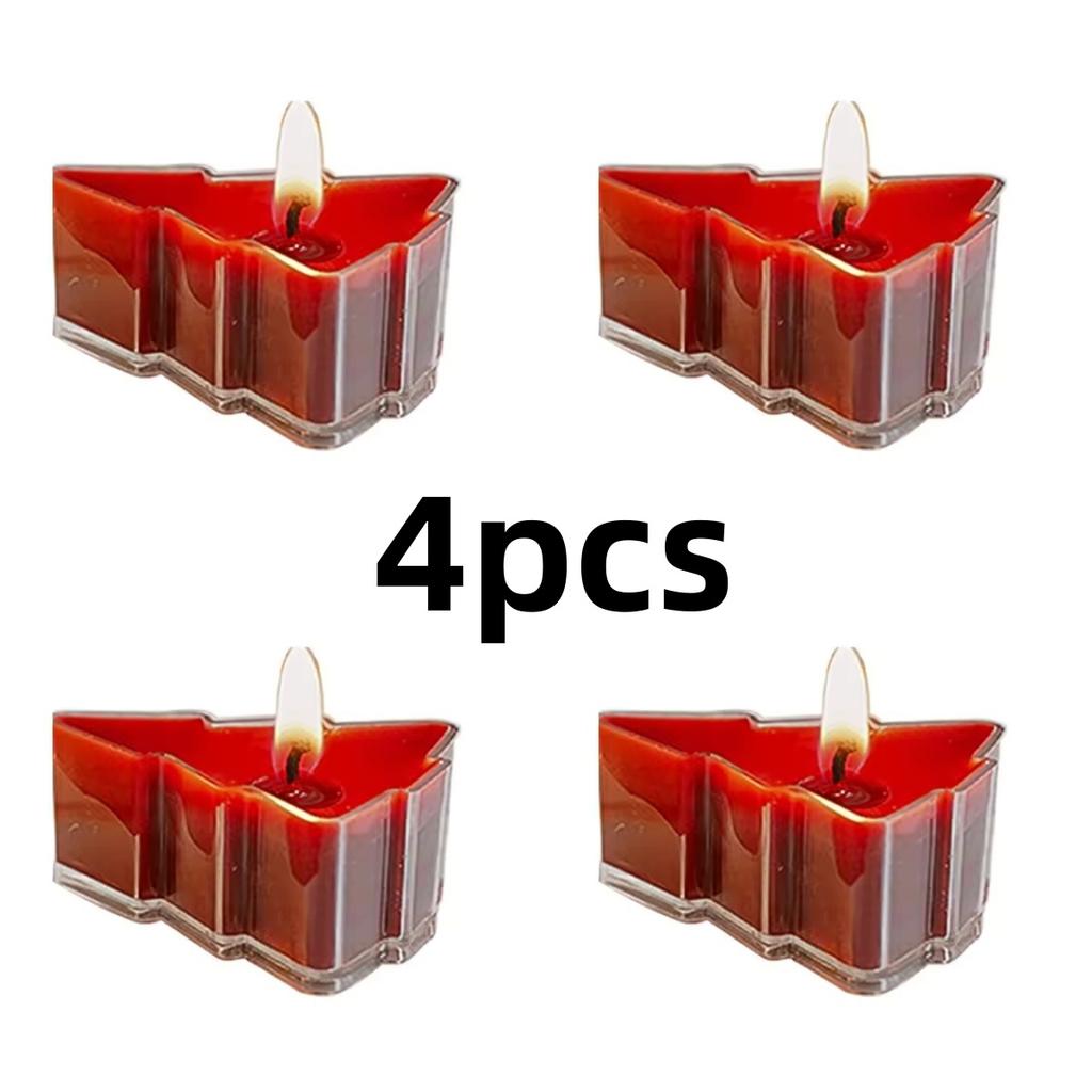 1/2/4Pcs Christmas Tree Shape Candle Small Scented Handmade Tea Lights Candles for Xmas New Year Gifts Home Party Desktop Decor