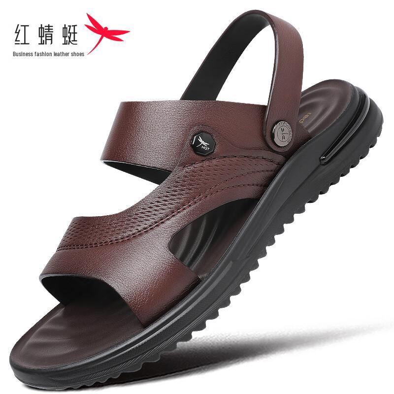 Red Dragonfly Men s Casual Leather Sandals 41