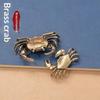 Brass Crab Lobster Mini Figurine Metal Antique Style Small Statue Desktop Ornament Tea Pet Craft For Home Office Table Art Decor