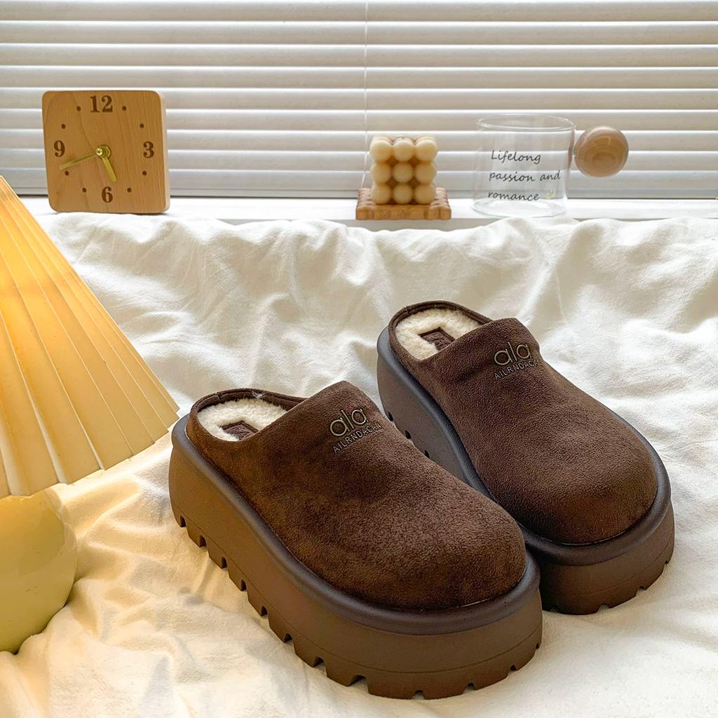 Baotou Half-drag Muffin Shoes for Women To Wear 2025 Autumn Korean Version of Versatile Thick Soles To Increase the Height of Casual Lazy People