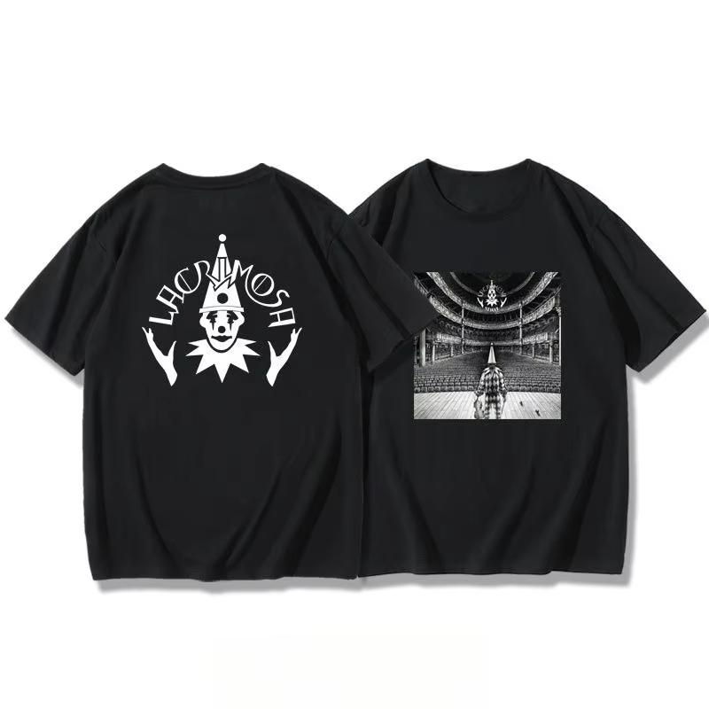 

Men s and Women s Summer Symphony Metal Goth Rock Trend Half Sleeve Lacrimosa with Tear Wash Face Band T-shirt Short Sleeve 4XL