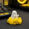 Desktop Decompression Ornament 3D Printed Cute Ghost Fidget Clicker Toy, Halloween Stress Kawaii Desk Organizer Relief Pen Holder, Novelty Gift