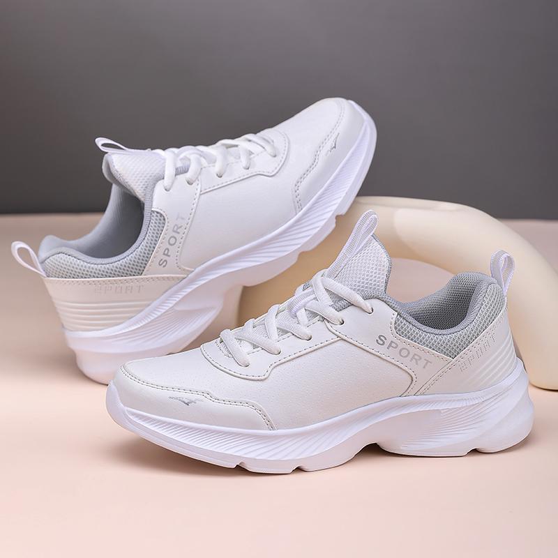Jogging Shoes Four Seasons Waterproof Lightweight Running Shoe Women Leather Soft Casual Sneakers Ladies Non-Slip 35-41