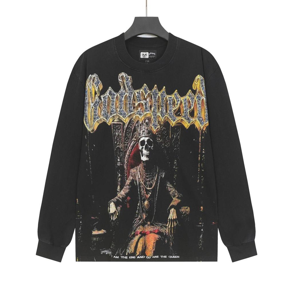 Godspeed 25ss Retro Washed Pure Cotton American Hip Hop Hoodie (Autumn/Winter Collection)