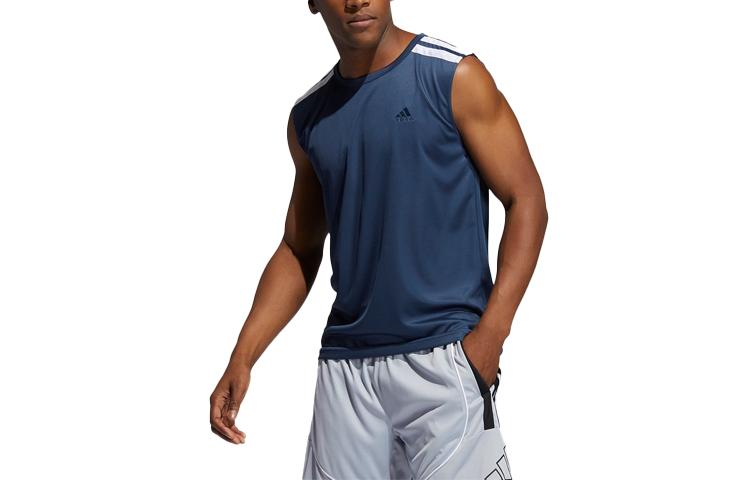 Adidas Tank Tops Men s Navy Blue/White Crew Neck Moderate Other GT3015 M