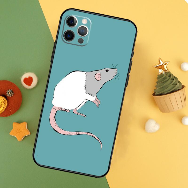 Cute Cartoon Animal Rat Phone Case For iPhone 17 17Air 16 15 14 13 11 12 Pro Max 12 13 Mini 16E Shockproof Cover