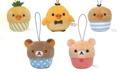 Rilakkuma Kiiroitori Muffin Cafe Plush Mascot Set of 5 Gacha