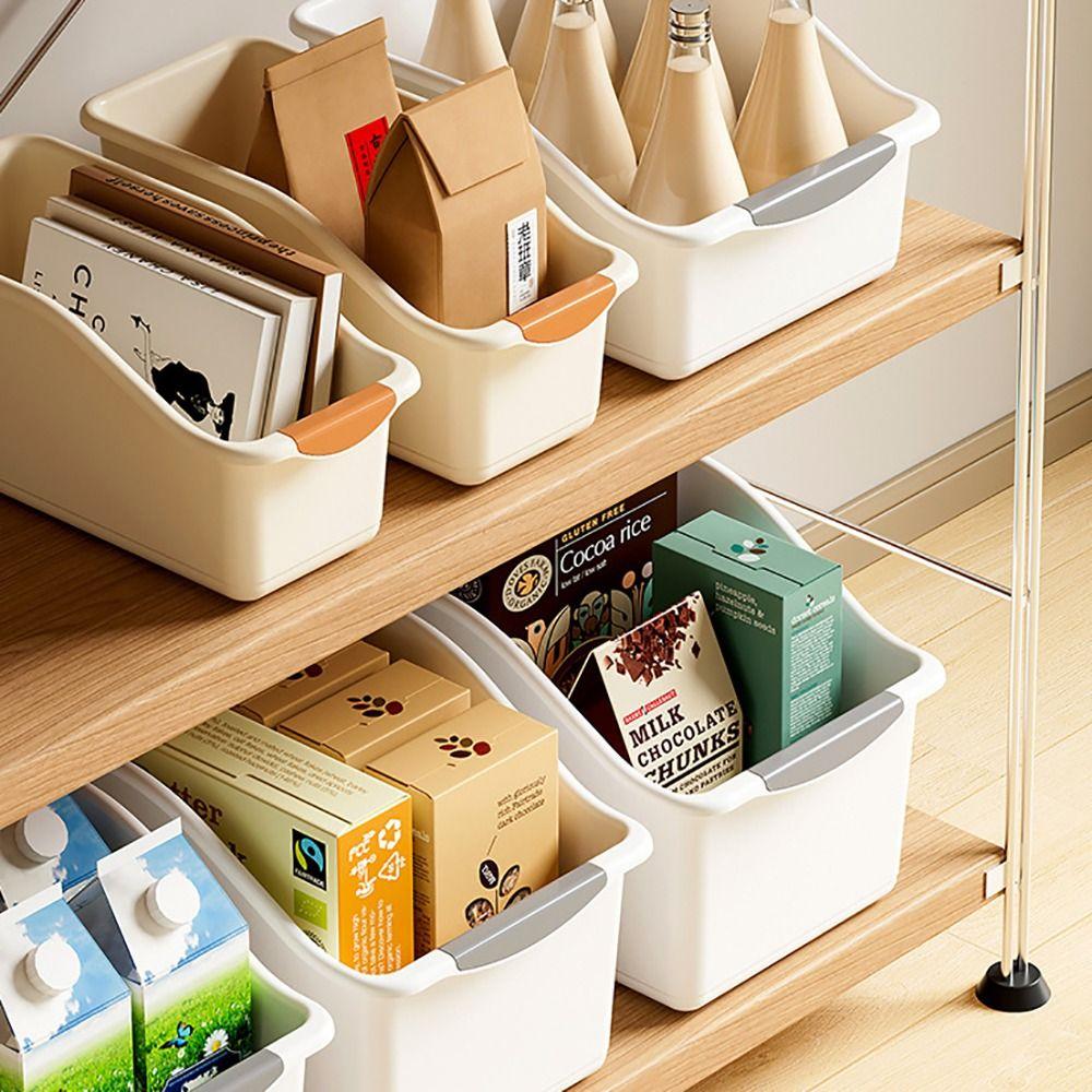 With Bottom Pulley Storage Box Plastic Desktop Organizer  Home Kitchen Office