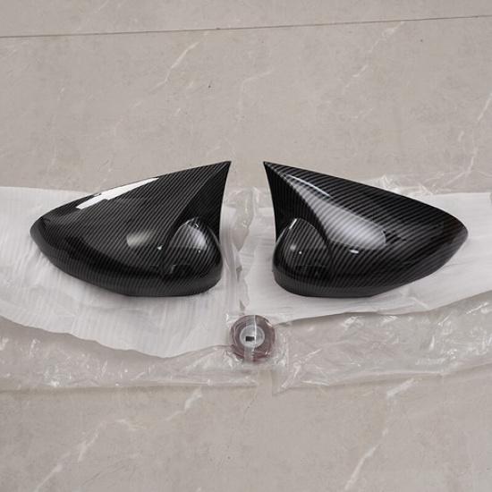 Fits Ford Fiesta Mk7 2012-16 Carbon Black Rearview Door Side Mirror Cover Caps