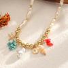 Bohemian Style Colorful Pebble Starfish Necklace With Irregular Pearl Bead Chain For Women