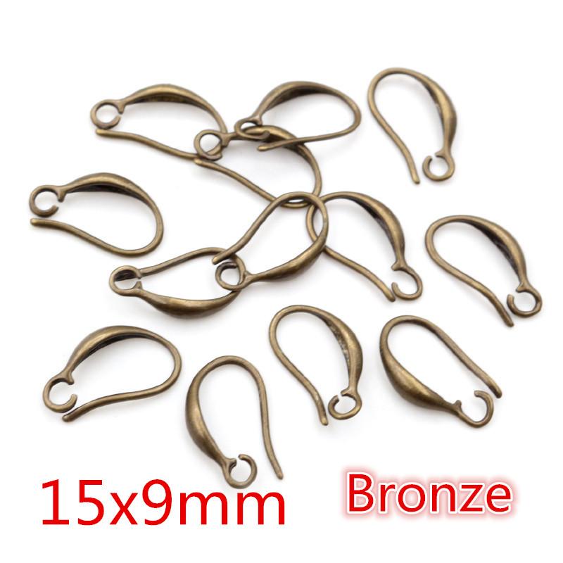 20pcs 3-Styles Gold Bronze Silver Plated Brass French Earring Hooks Wire Settings Base Settings Whole Sale