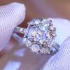 Hot Selling New Graceful Luxury Prong Set Zircon Women's Ring European and American Couple Proposal Ring