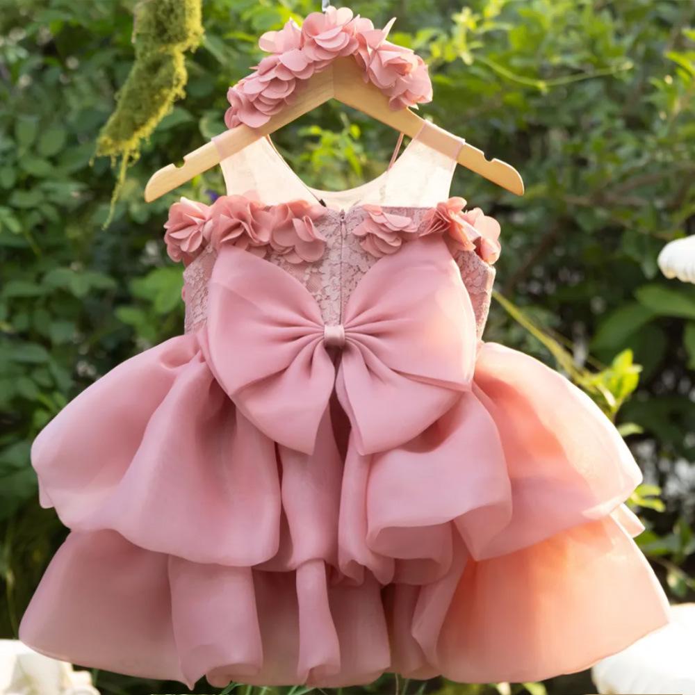 Mädchen- Prinzessinnenkleid 2025: 3D-Blumen-Abendgarderobe für Auftritte, Rezitale und Laufstegveranstaltungen.