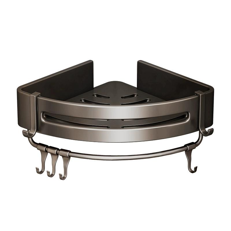 Estante de esquina para baño, organizador de ducha de aluminio sin taladros, soporte de pared