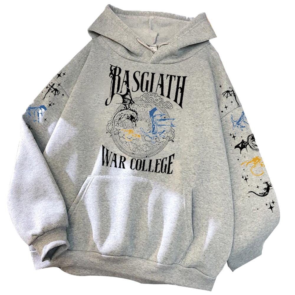 Basgiath War College Hoodie Fourth Wing Dragon Rider Vintage 90s Hoodie Bookish Pullover Tops Streetwear Unisex