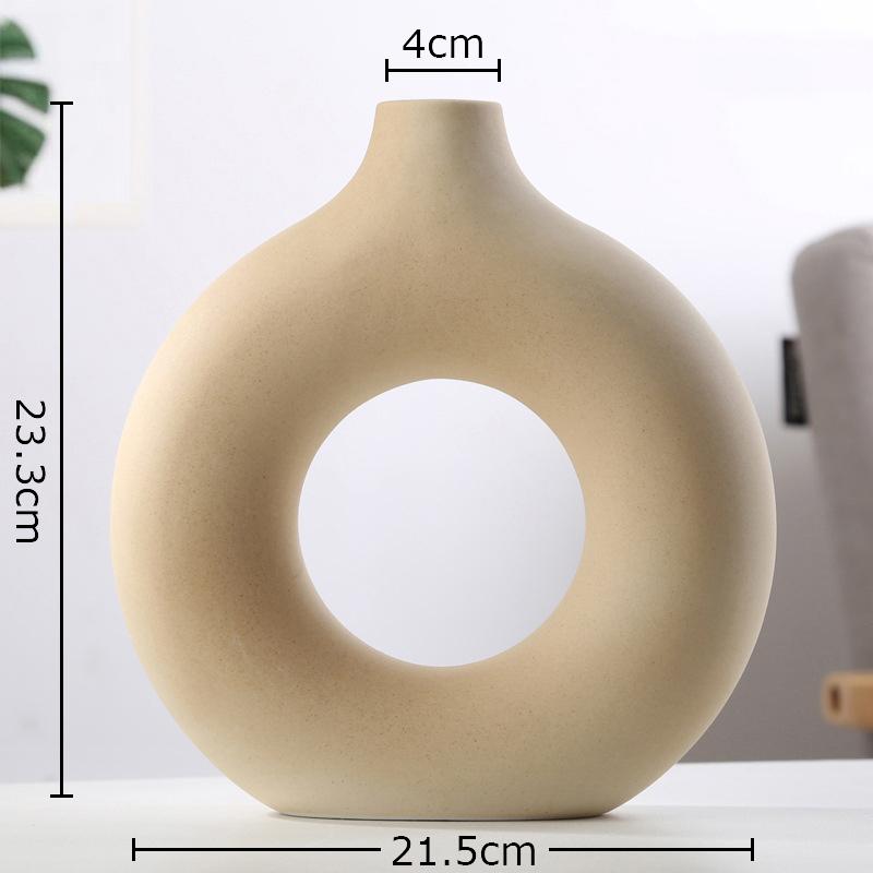 

Minimalist Circular Porcelain Vase Plant Pots Table Decoration Ornaments Flower Arrangement Ceramic Vase Room Aesthetic Decor