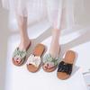 Brand broken size slippers women's bow flat bottom 2025 soft bottom non-slip beef tendon fashion maternity summer sandals