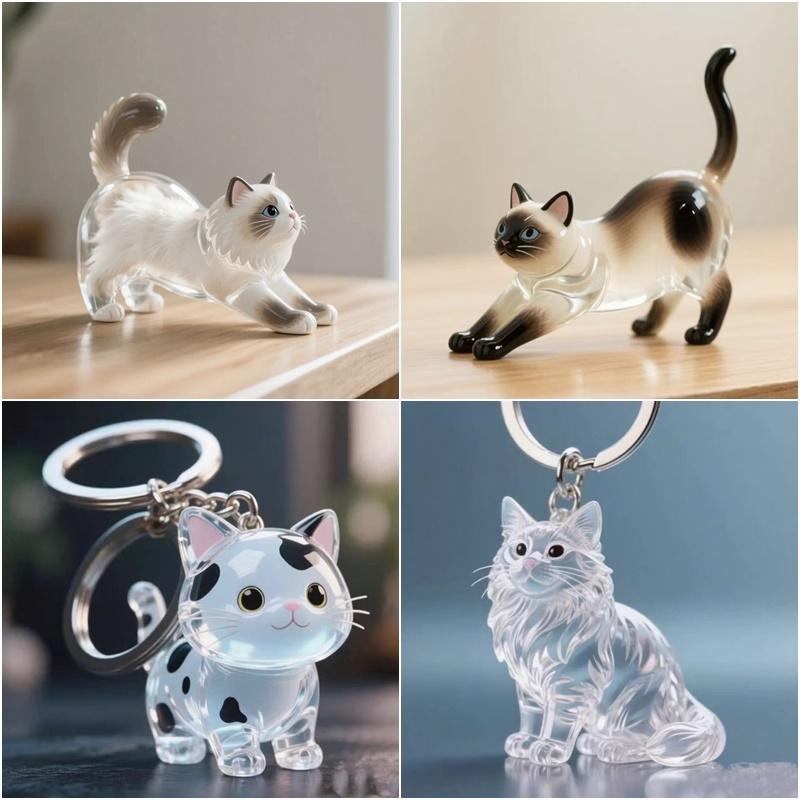 Cat Dog Hair Memorial Storage Case Keychain My Pet's Fur Container Collector Capsule Keyring Souvenirs DIY Keychains Accessories