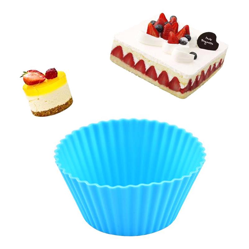 5Pcs Round Silicone Mold Cupcake Muffin Cup Baking Egg Tart Pudding Jelly Cookies Mold Reusable Diy Tool