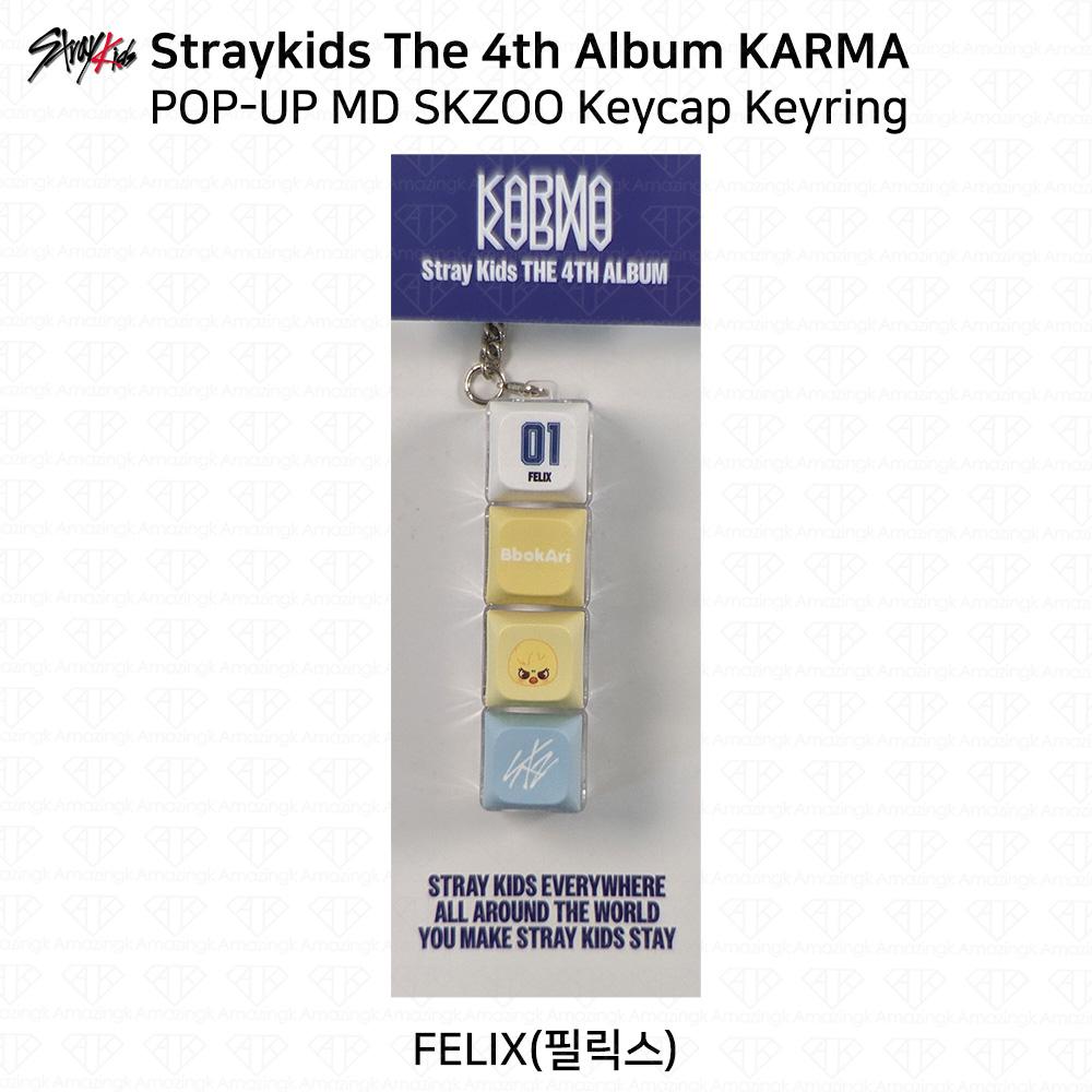 Stray Kids Das 4. Album Karma POP-UP MD Tastenkappe Yinyang Schlüsselanhänger Outfit-Set