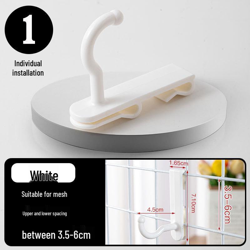 Nail-Free Grid Panel Hook for Wire Mesh Shelves - No-Drill Wall Storage Hooks for Kindergarten Display