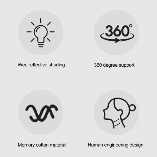 Yousheng Kapuzenförmiges U-förmiges Kissen 360-Grad-Nackenstütze Sichtschutzhaube blockiert Licht Reisekissen mit abnehmbarem Bezug mit Reißverschluss