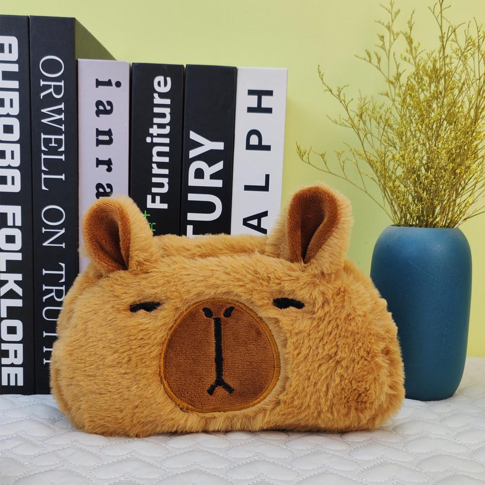 Capybara Plush Pen Case With Large Capacity For Kids And Teens Stationery Storage Bag